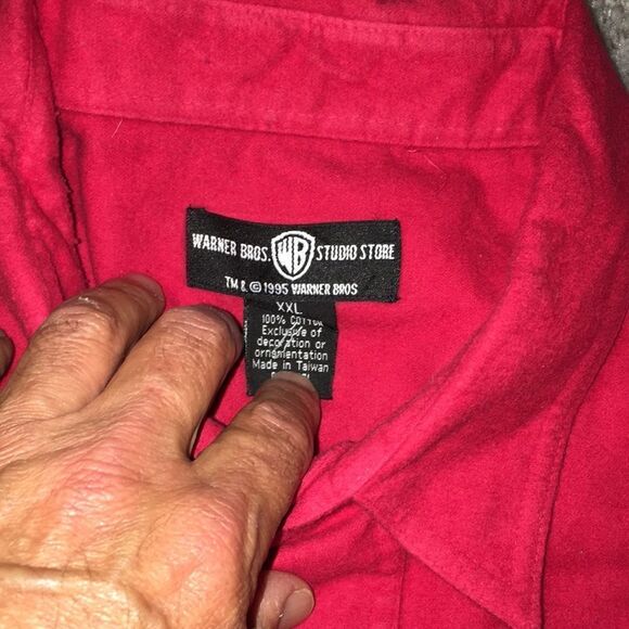 Vintage Red Tweetie Bird Sylvester Ski snowboard collector holiday chamois shirt - Picture 2 of 5